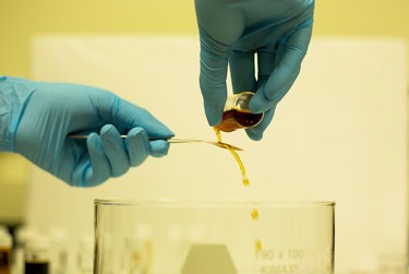 The new coating can repel virtually any liquid and could lead to breathable protective wear for soldiers and scientists, as well as stain-proof garments. In this demonstration, it repels coffee.