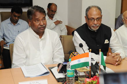 Dr. Kavuru Sambasiva Rao and Mr. Abdul Latif Siddique at a joint press conference, in New Delhi on August 19, 2013. 