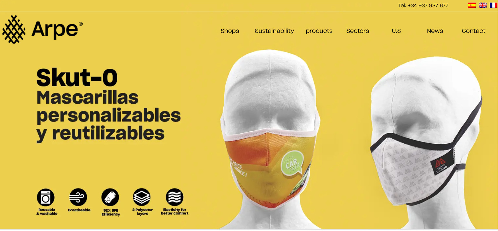 Polytechnnic University of Catalonia (UPC) selects ARPE' face masks for its staff and students