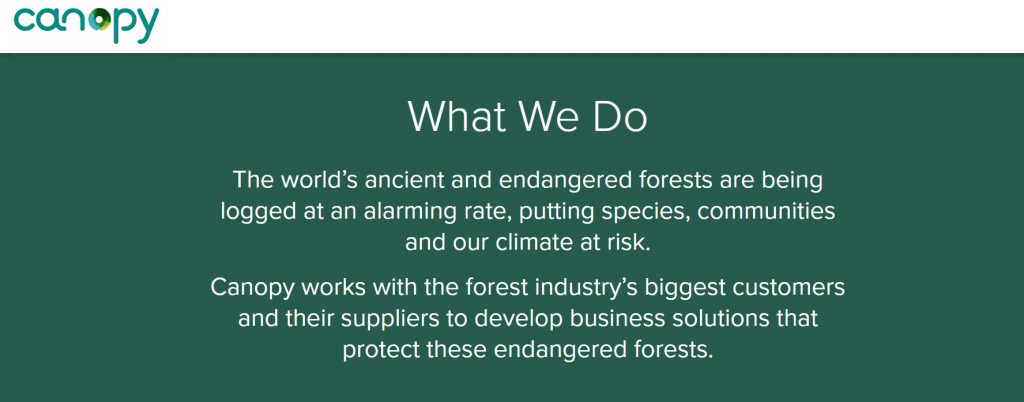 Canopy works with the forest industry