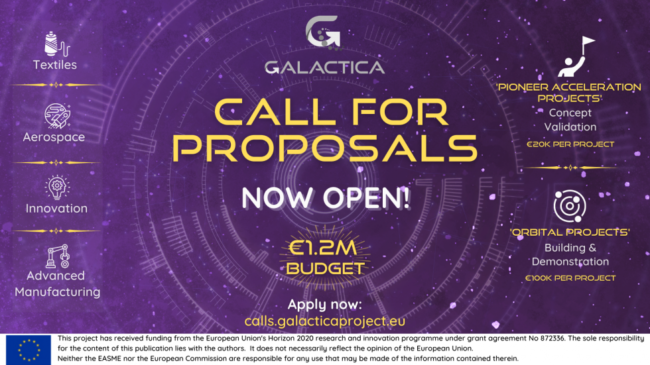 GALACTICA first call for proposals with 1.2M€ to support new value chains by European innovative SMEs is open