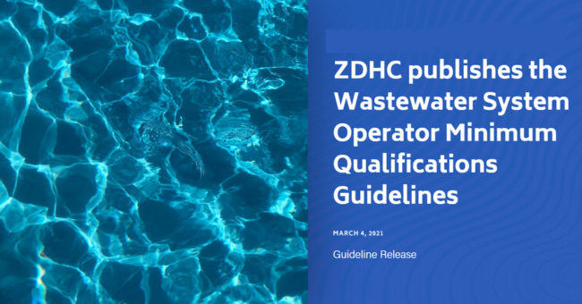 ZDHC publishes the Wastewater System Operator Minimum Qualifications Guidelines