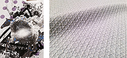Azoth special prints: crack print (left) and 3D print (right)