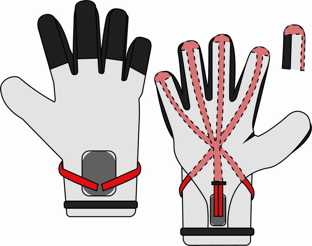 Structure of the new goalkeeper glove