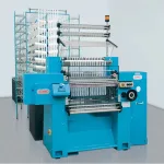 Crochet knitting m/c for producing non/elastic narrow fabrics High efficiency crochet knitting machine