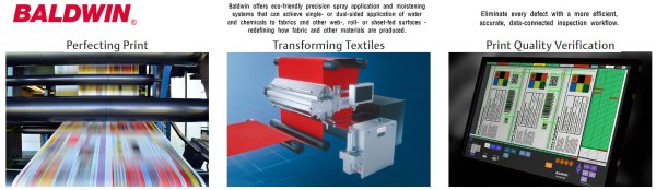 Baldwin installs six precision spray systems in 60 days for textile manufacturers